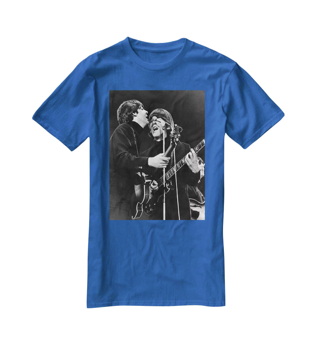 Paul McCartney and George Harrison on stage T-Shirt - Canvas Art Rocks - 2