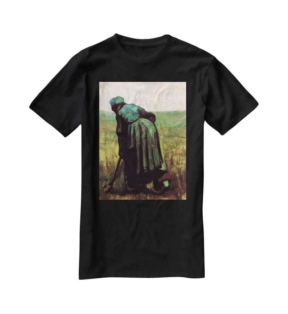 Peasant Woman Digging by Van Gogh T-Shirt - Canvas Art Rocks - 1