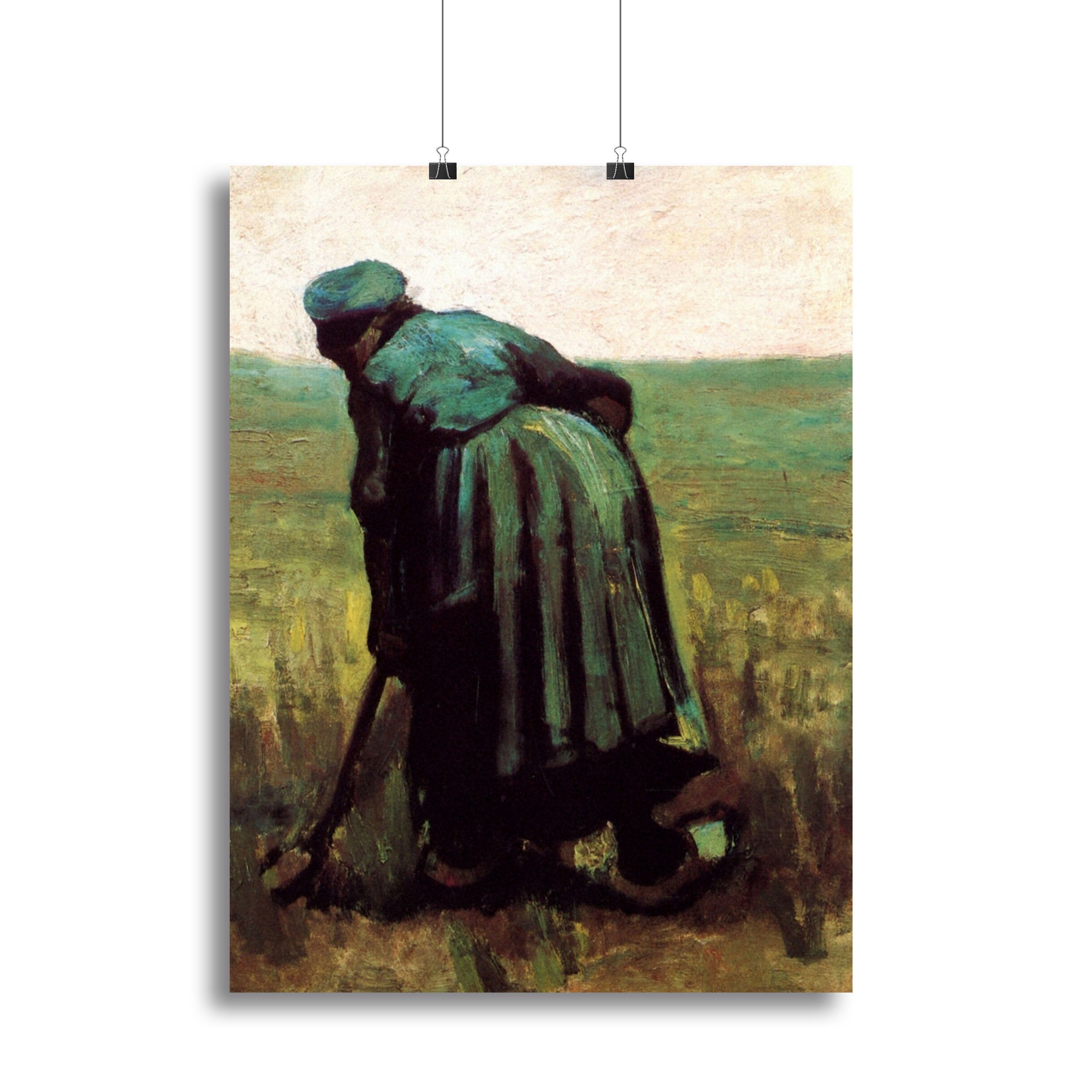 Peasant Woman Digging by Van Gogh Canvas Print or Poster