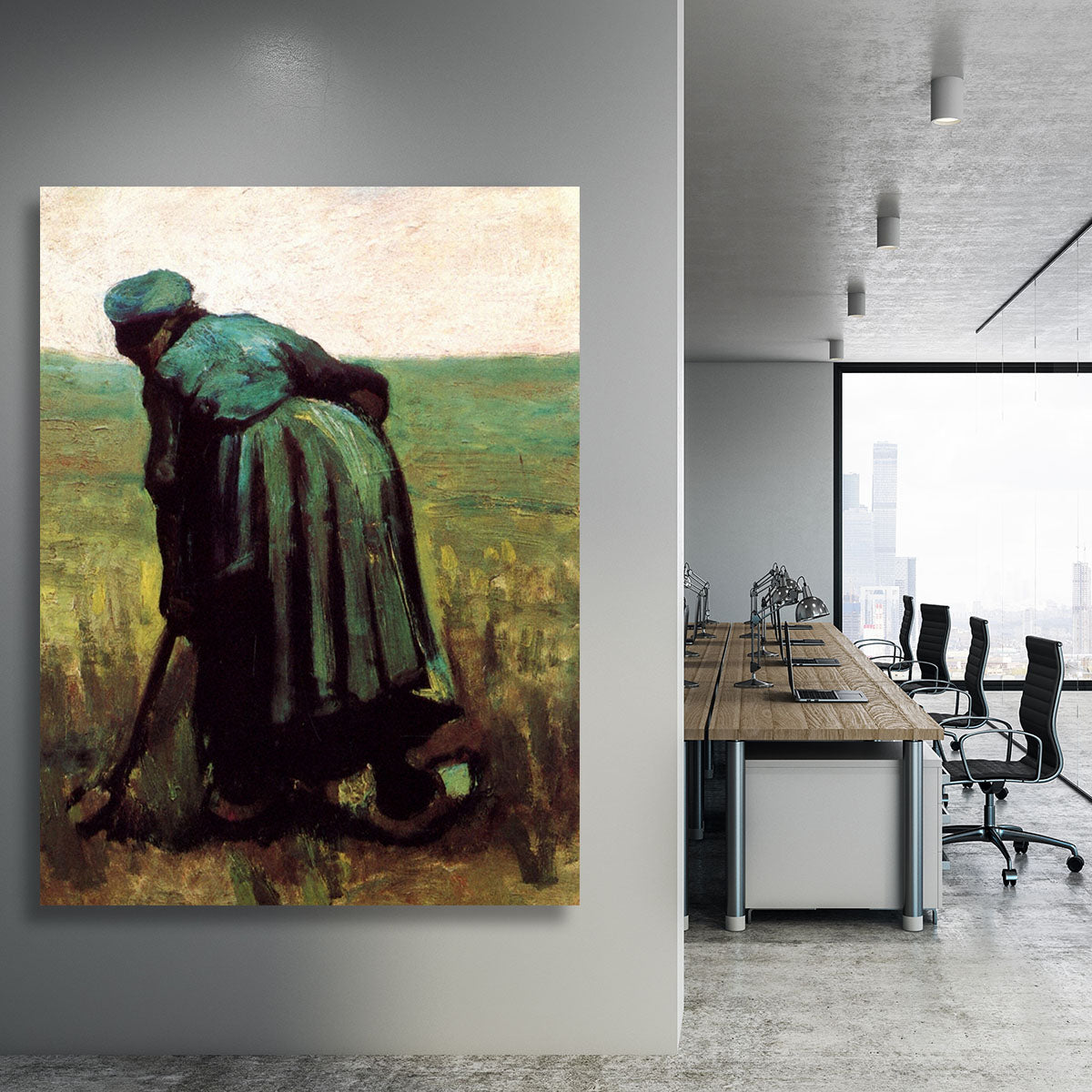 Peasant Woman Digging by Van Gogh Canvas Print or Poster - Canvas Art Rocks - 3