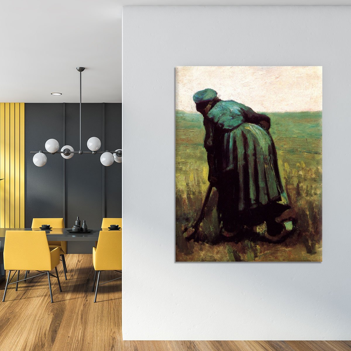 Peasant Woman Digging by Van Gogh Canvas Print or Poster
