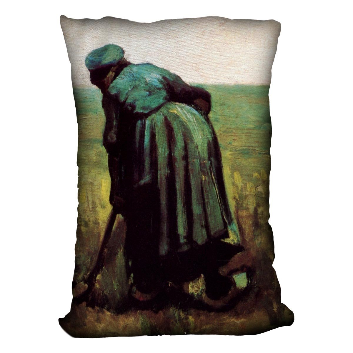 Peasant Woman Digging by Van Gogh Throw Pillow