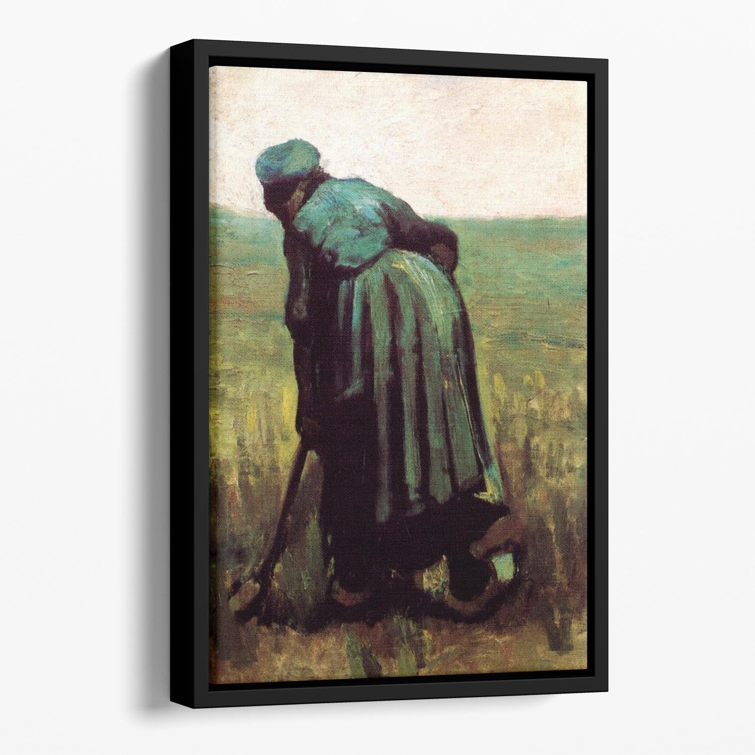 Peasant Woman Digging by Van Gogh Floating Framed Canvas