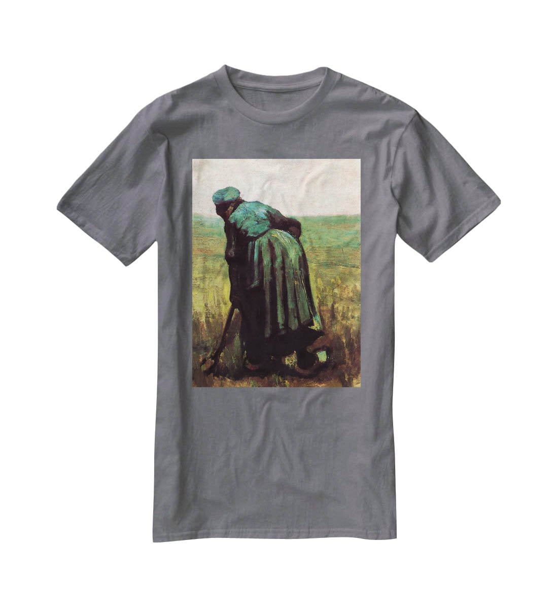 Peasant Woman Digging by Van Gogh T-Shirt - Canvas Art Rocks - 3