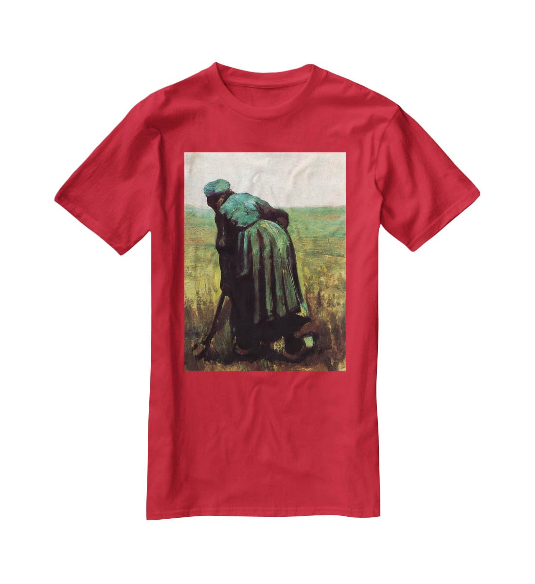 Peasant Woman Digging by Van Gogh T-Shirt - Canvas Art Rocks - 4