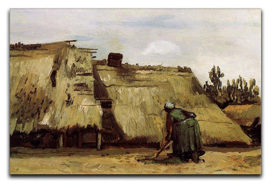 Peasant Woman Digging in Front of Her Cottage by Van Gogh Canvas Print & Poster  - Canvas Art Rocks - 1