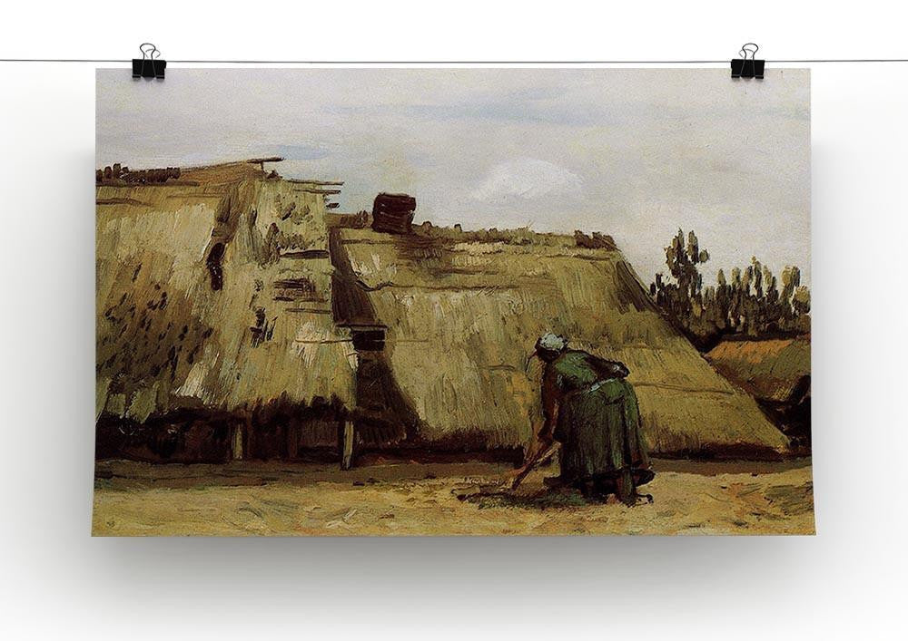 Peasant Woman Digging in Front of Her Cottage by Van Gogh Canvas Print & Poster - Canvas Art Rocks - 2