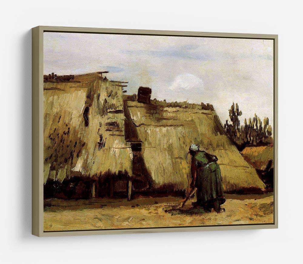 Peasant Woman Digging in Front of Her Cottage by Van Gogh HD Metal Print
