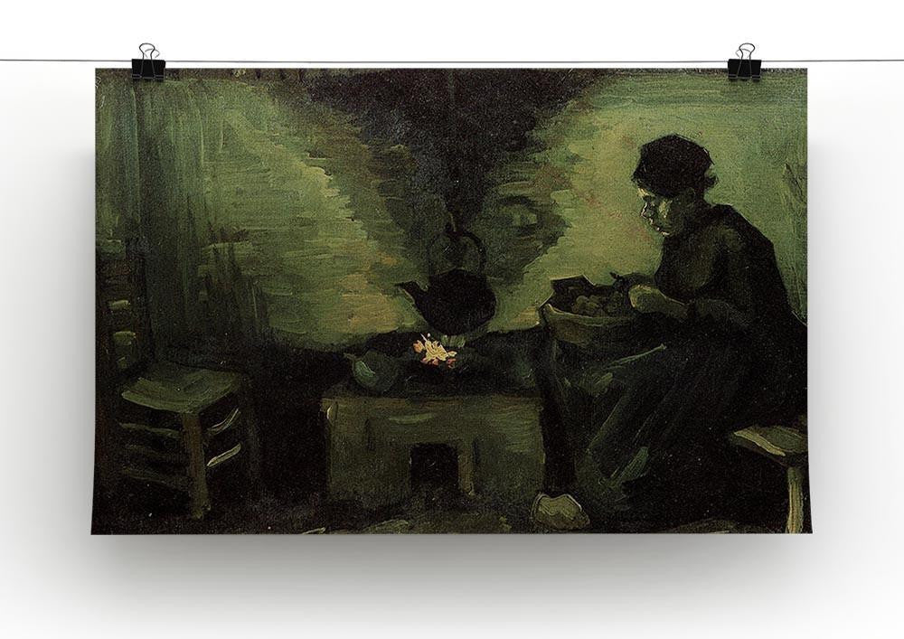 Peasant Woman by the Fireplace by Van Gogh Canvas Print & Poster - Canvas Art Rocks - 2