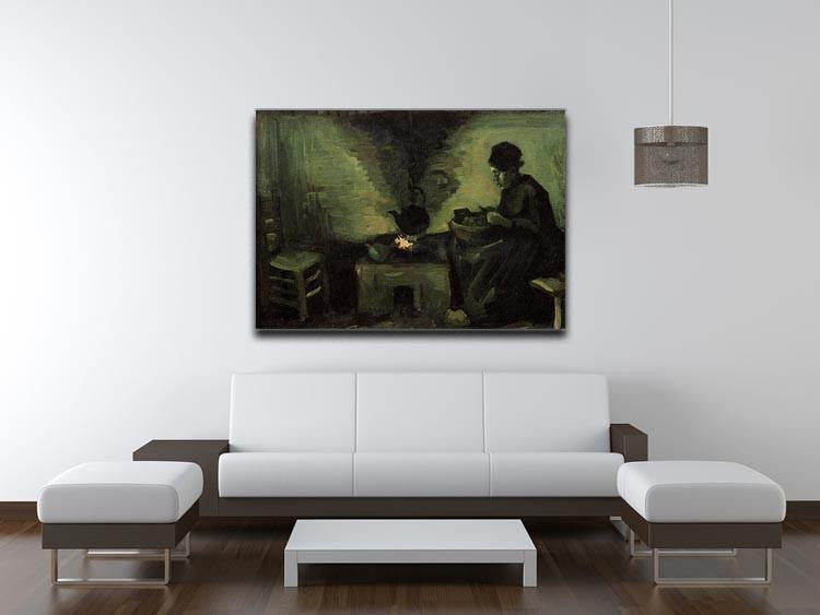 Peasant Woman by the Fireplace by Van Gogh Canvas Print & Poster - Canvas Art Rocks - 4