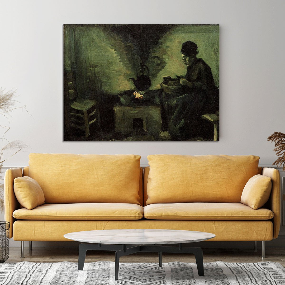 Peasant Woman by the Fireplace by Van Gogh Canvas Print or Poster