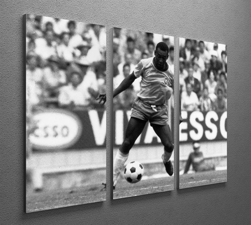Pele Football 3 Split Panel Canvas Print - Canvas Art Rocks - 2