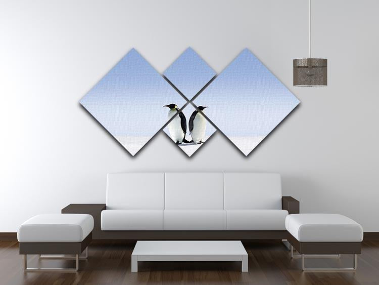 Penguins dont know where to go 4 Square Multi Panel Canvas - Canvas Art Rocks - 3