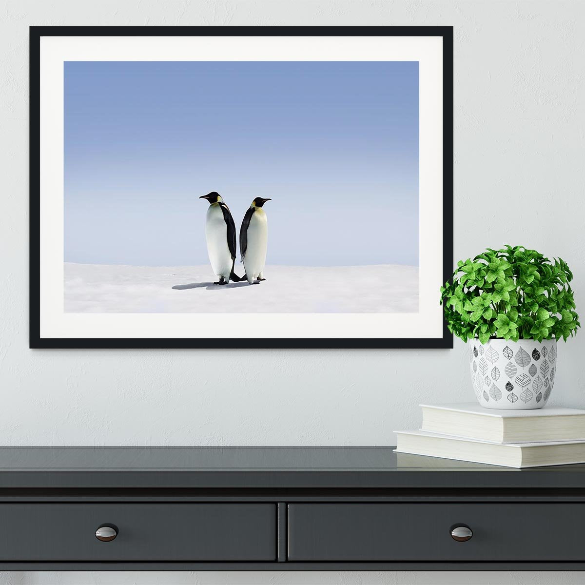 Penguins dont know where to go Framed Print - Canvas Art Rocks - 1
