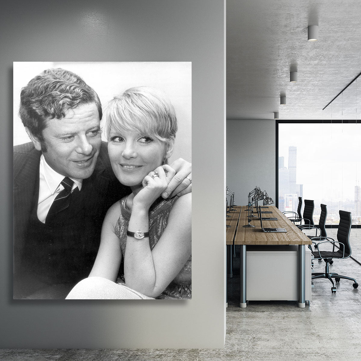 Petula Clark with husband Canvas Print or Poster - Canvas Art Rocks - 3