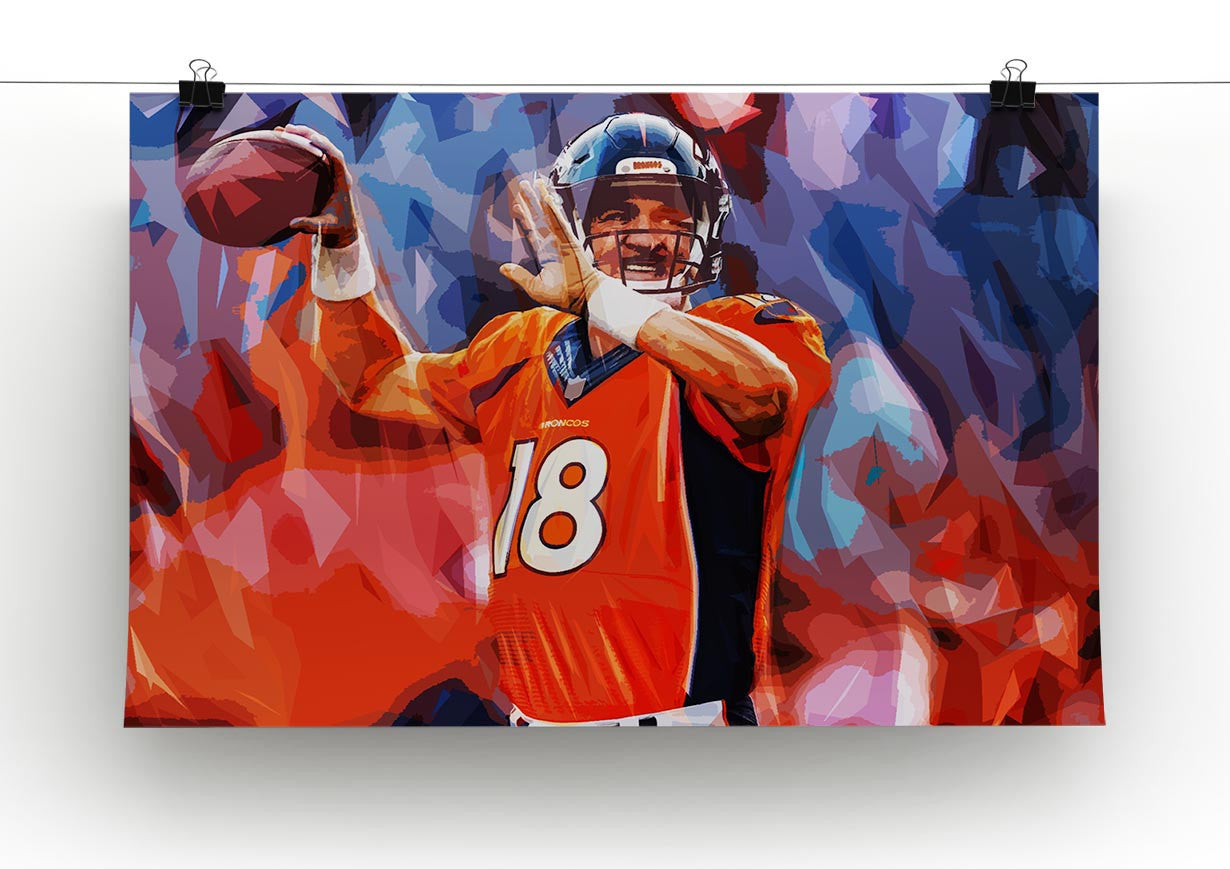 Peyton Manning Denver Broncos Canvas Print - Canvas Art Rocks - 1