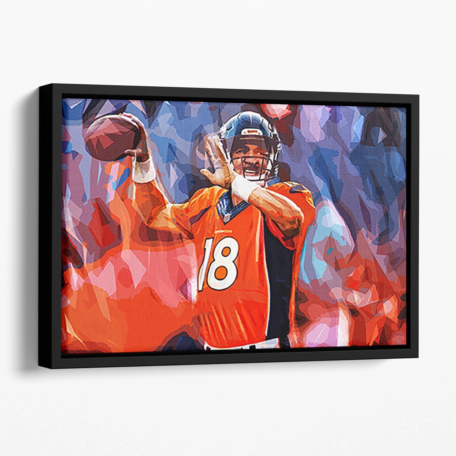 Peyton Manning Denver Broncos Floating Framed Canvas