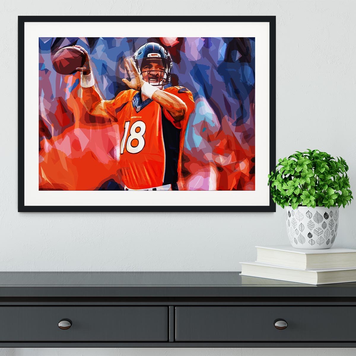 Peyton Manning Denver Broncos Framed Print - Canvas Art Rocks - 1