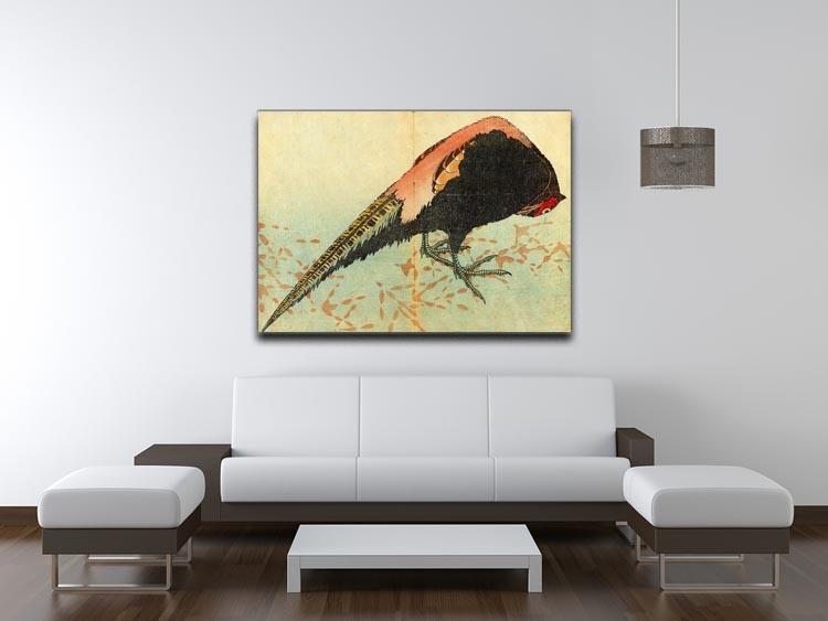 Pheasant on the snow by Hokusai Canvas Print or Poster - Canvas Art Rocks - 4