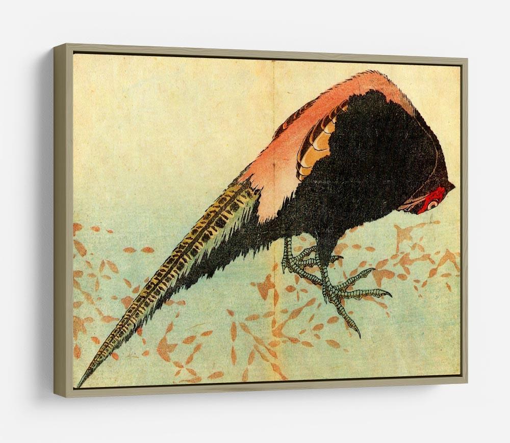 Pheasant on the snow by Hokusai HD Metal Print