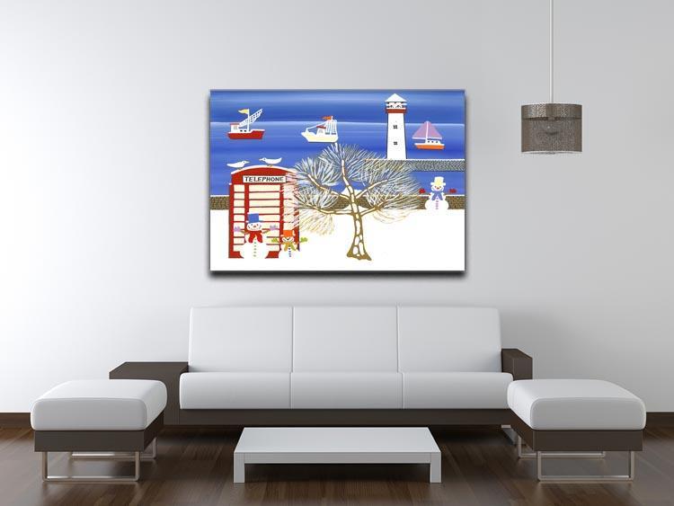 Phone box in winter by Gordon Barker Canvas Print or Poster - Canvas Art Rocks - 4