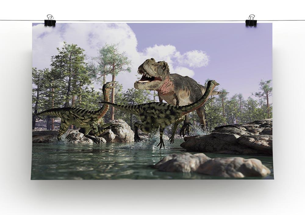 Photorealistic 3 D scene of a Tyrannosaurus Rex Canvas Print or Poster - Canvas Art Rocks - 2