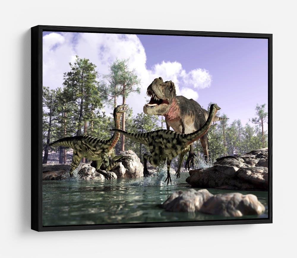 Photorealistic 3 D scene of a Tyrannosaurus Rex HD Metal Print