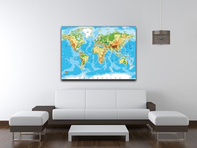 Physical map of the world Canvas Print or Poster - Canvas Art Rocks - 4