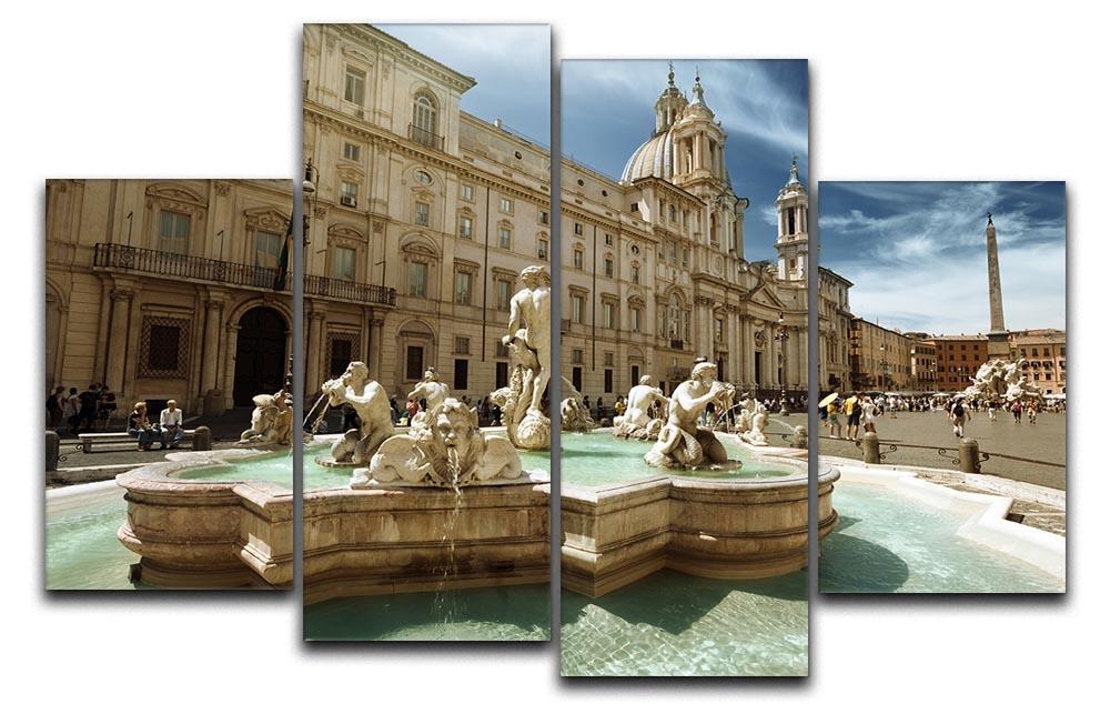 Piazza Navona Rome 4 Split Panel Canvas  - Canvas Art Rocks - 1