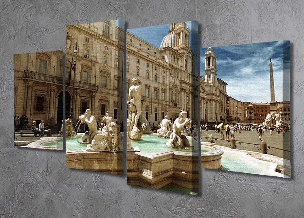 Piazza Navona Rome 4 Split Panel Canvas  - Canvas Art Rocks - 2