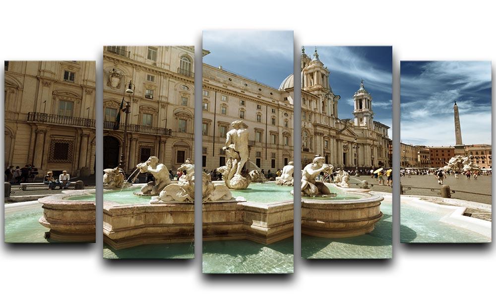Piazza Navona Rome 5 Split Panel Canvas  - Canvas Art Rocks - 1