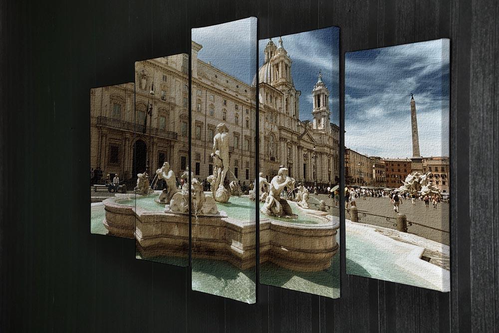 Piazza Navona Rome 5 Split Panel Canvas  - Canvas Art Rocks - 2