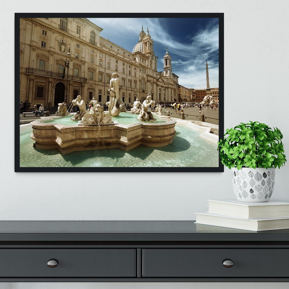 Piazza Navona Rome Framed Print - Canvas Art Rocks - 2