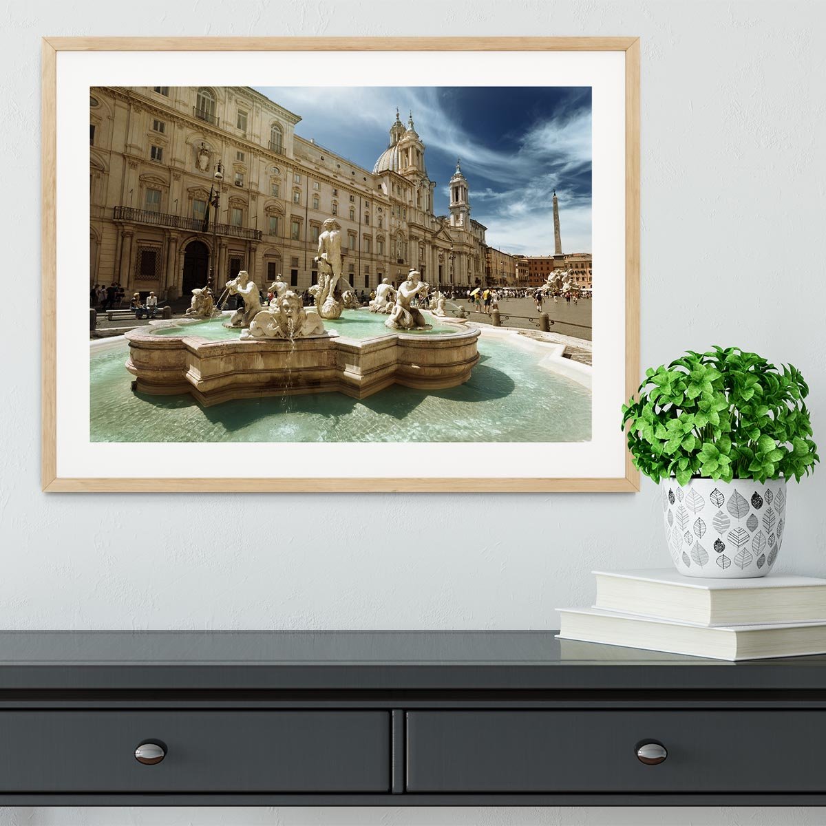 Piazza Navona Rome Framed Print - Canvas Art Rocks - 3