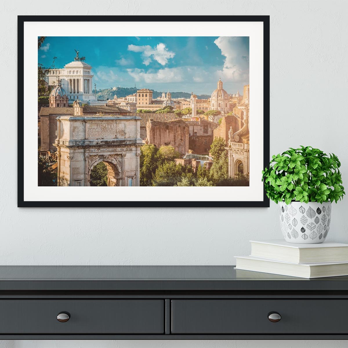 Picturesque View of the Roman Forum Framed Print - Canvas Art Rocks - 1