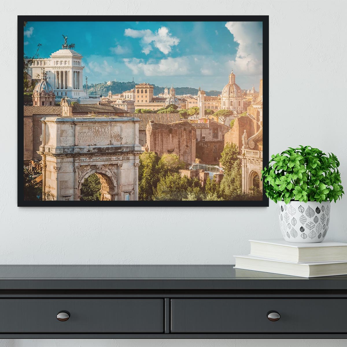 Picturesque View of the Roman Forum Framed Print - Canvas Art Rocks - 2