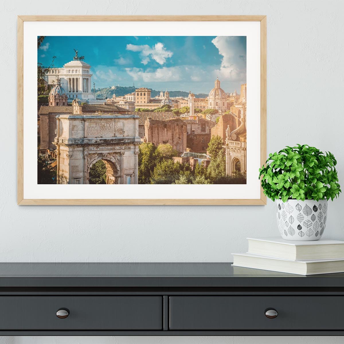 Picturesque View of the Roman Forum Framed Print - Canvas Art Rocks - 3