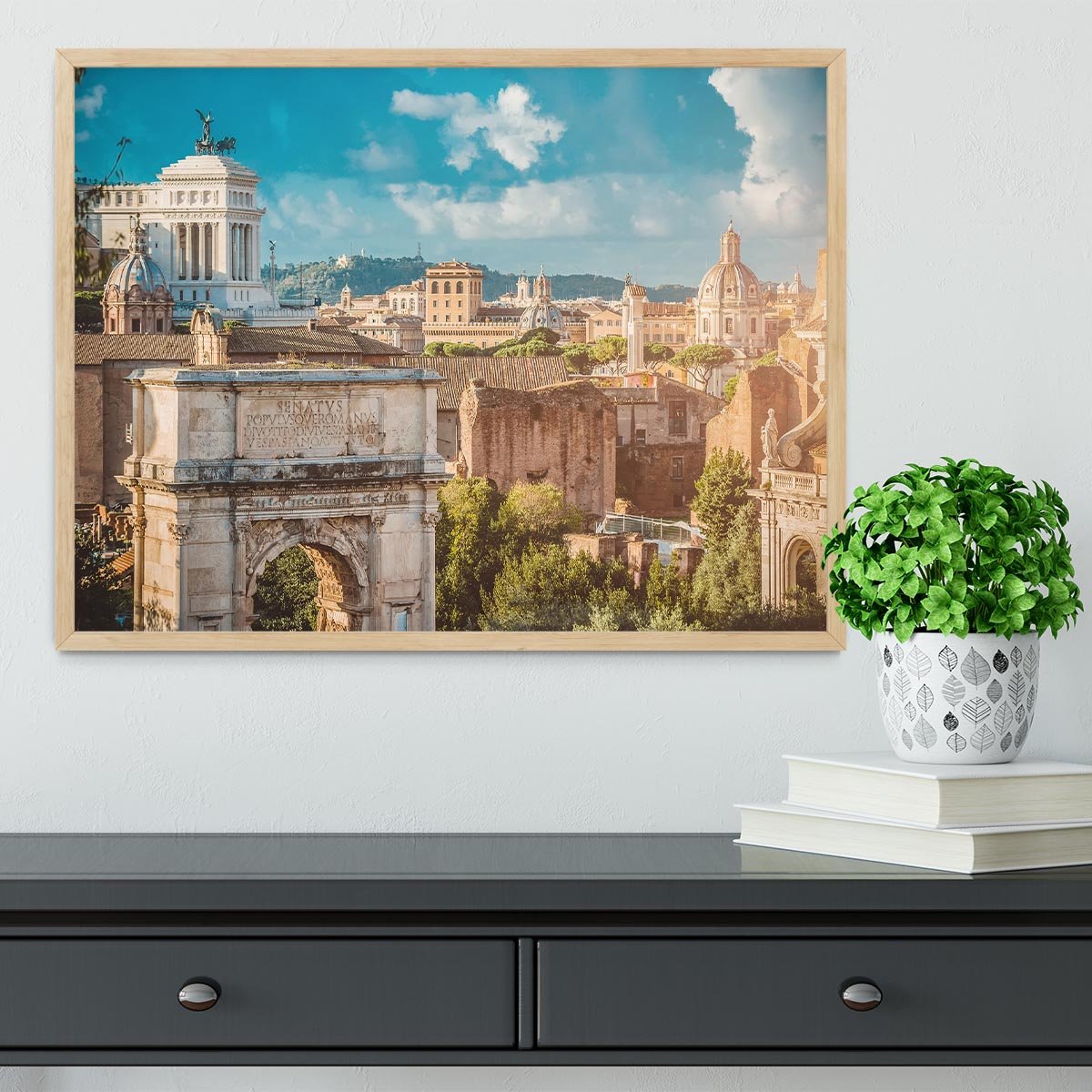Picturesque View of the Roman Forum Framed Print - Canvas Art Rocks - 4
