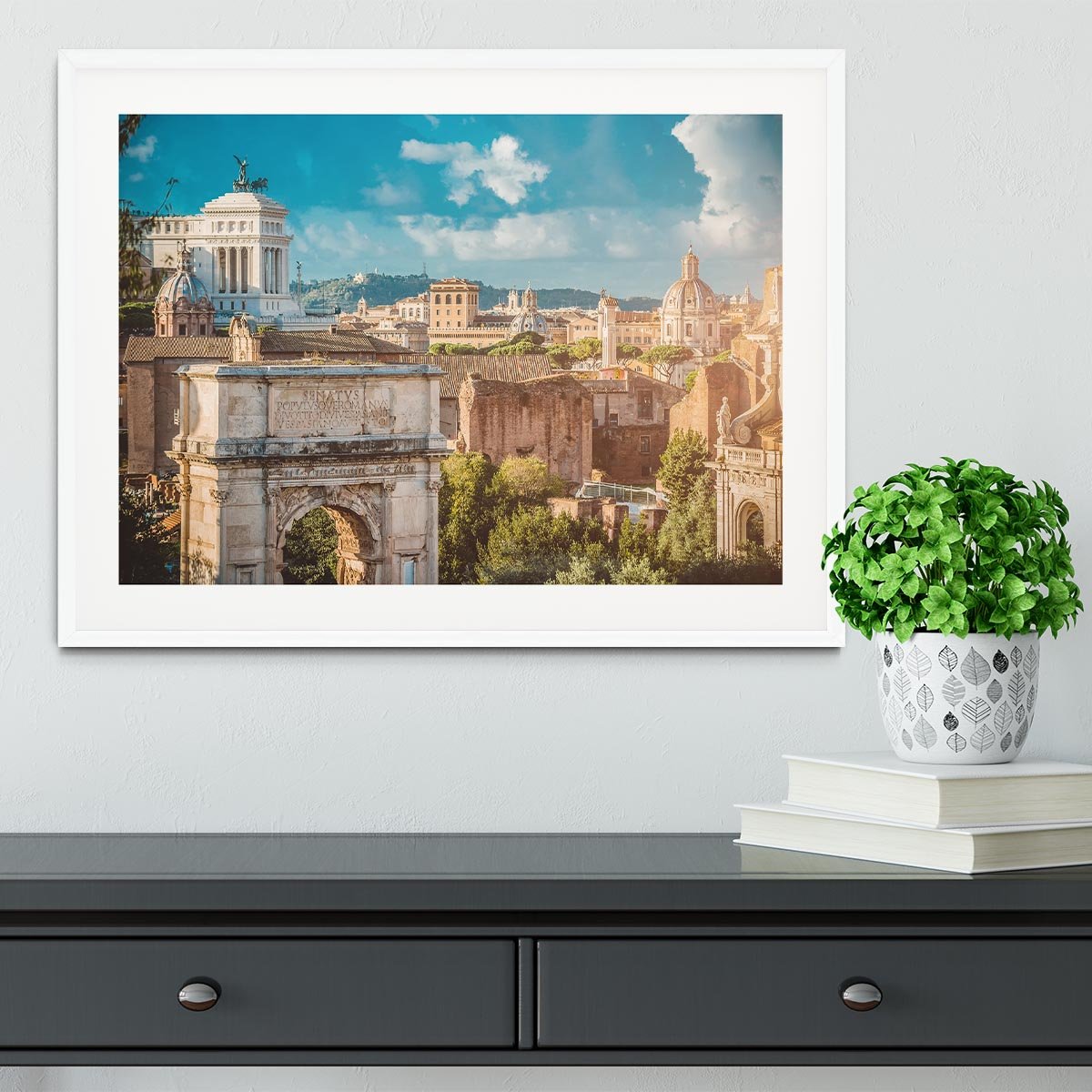 Picturesque View of the Roman Forum Framed Print - Canvas Art Rocks - 5