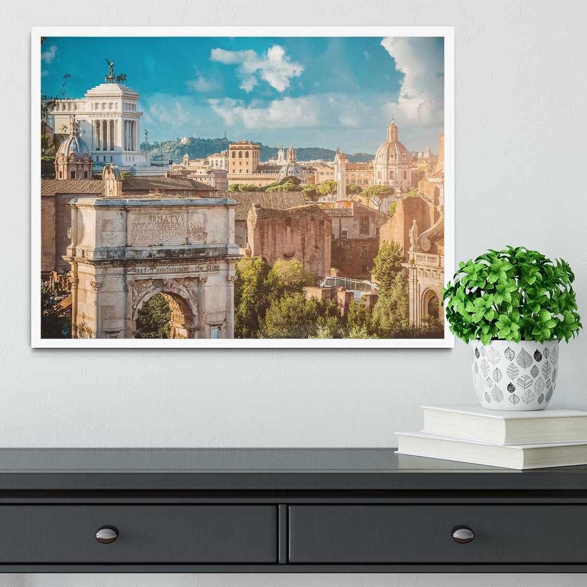 Picturesque View of the Roman Forum Framed Print - Canvas Art Rocks -6