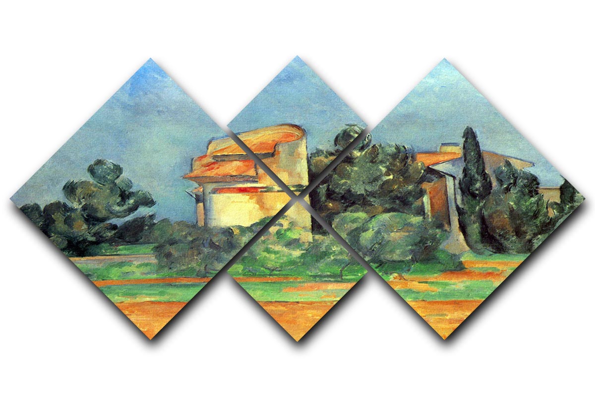 Pigeonry in Bellvue by Cezanne 4 Square Multi Panel Canvas - Canvas Art Rocks - 1
