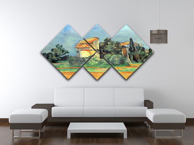 Pigeonry in Bellvue by Cezanne 4 Square Multi Panel Canvas - Canvas Art Rocks - 3
