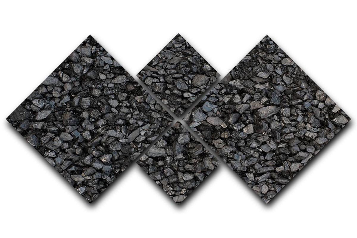 Pile of coal texture 4 Square Multi Panel Canvas  - Canvas Art Rocks - 1