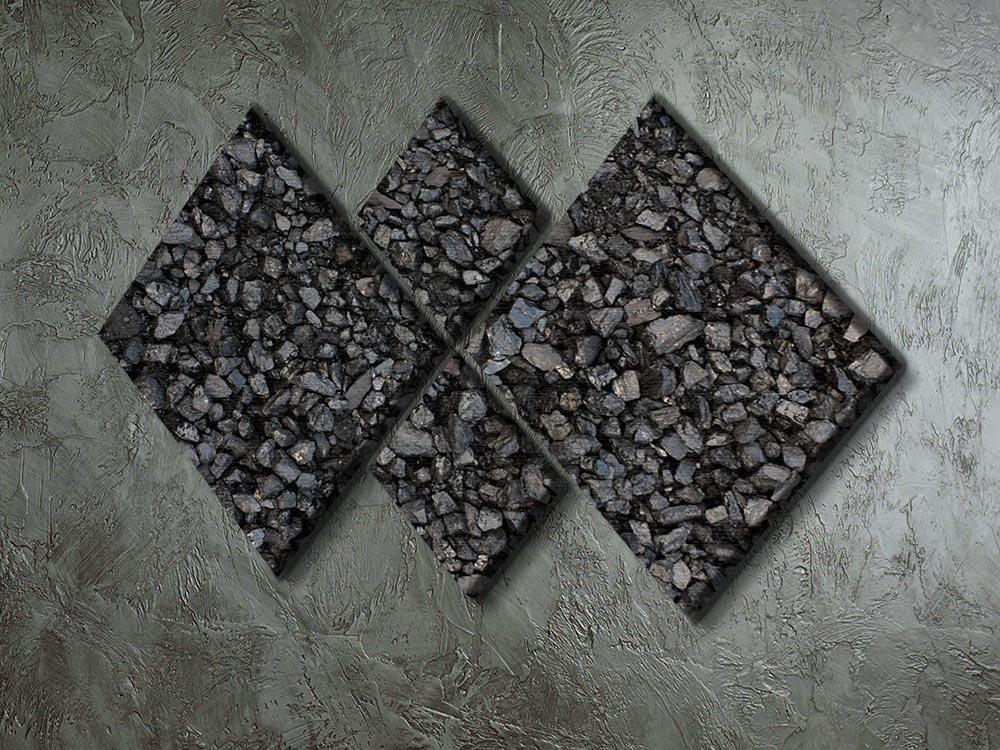 Pile of coal texture 4 Square Multi Panel Canvas  - Canvas Art Rocks - 2