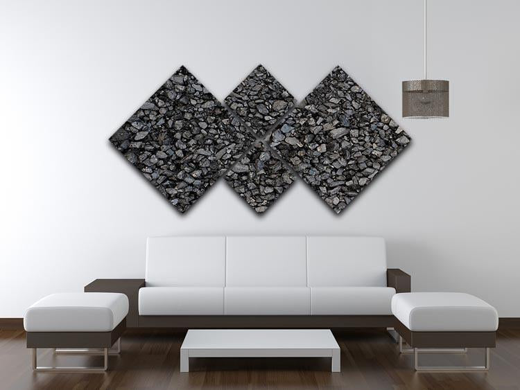 Pile of coal texture 4 Square Multi Panel Canvas  - Canvas Art Rocks - 3