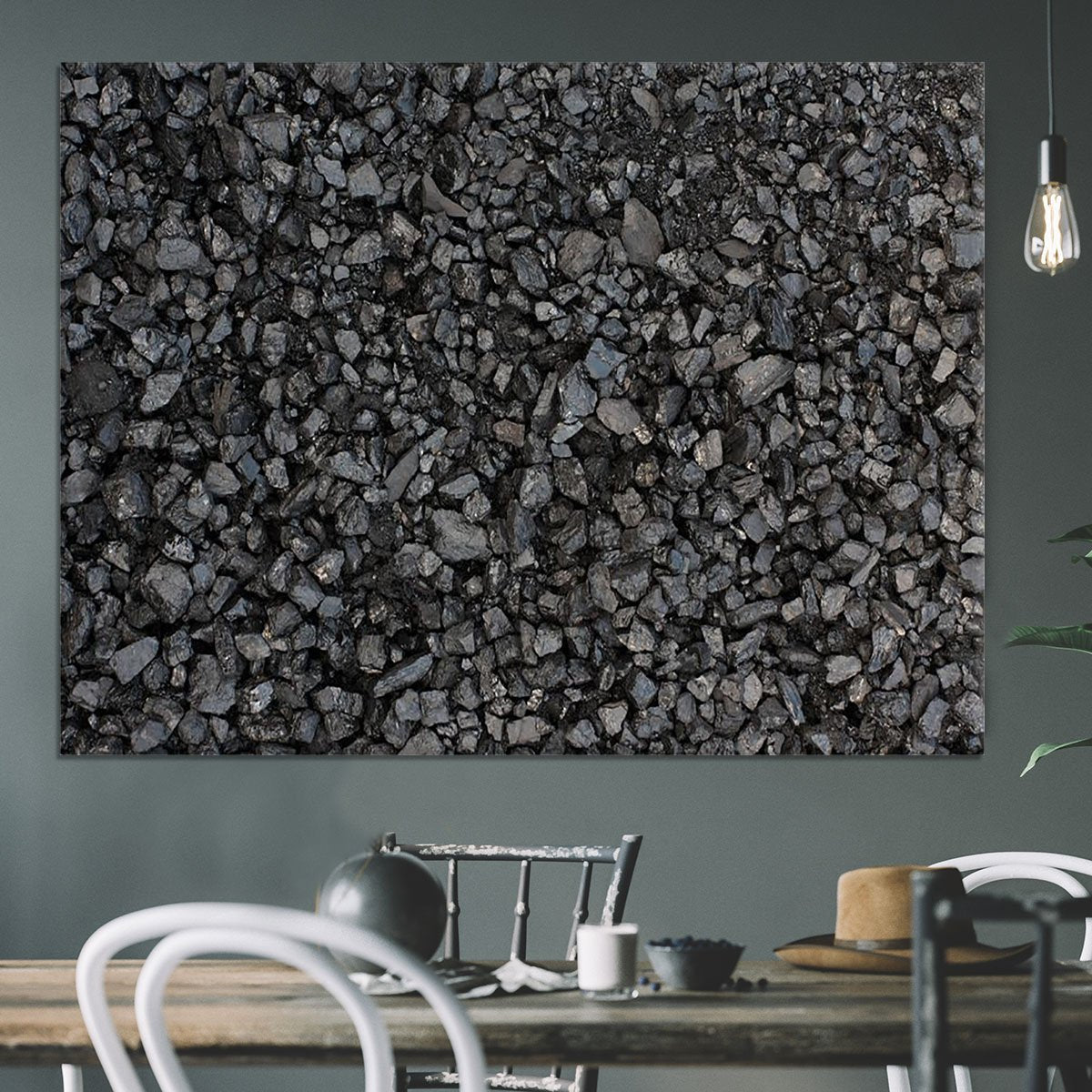 Pile of coal texture Canvas Print or Poster
