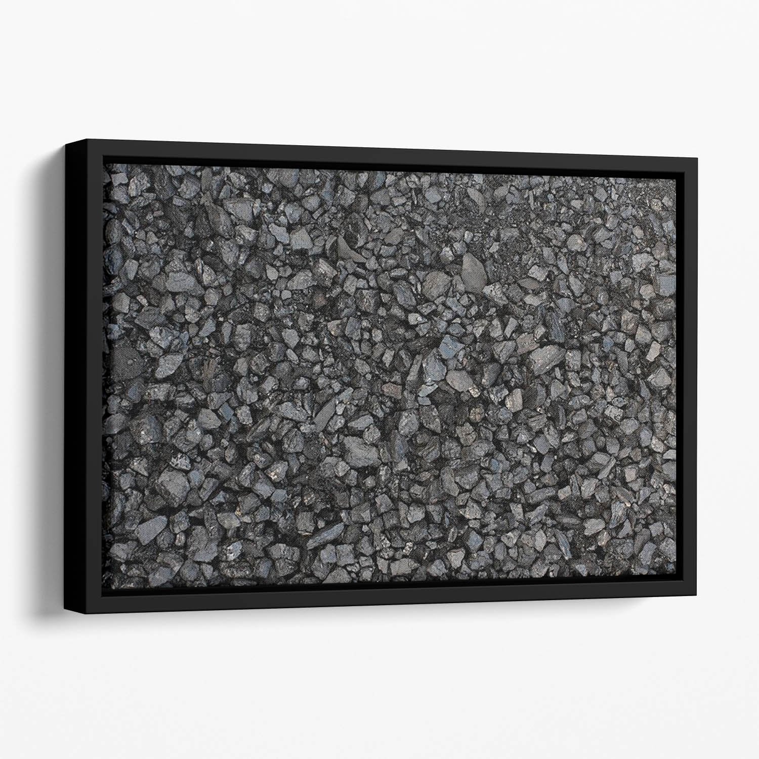 Pile of coal texture Floating Framed Canvas