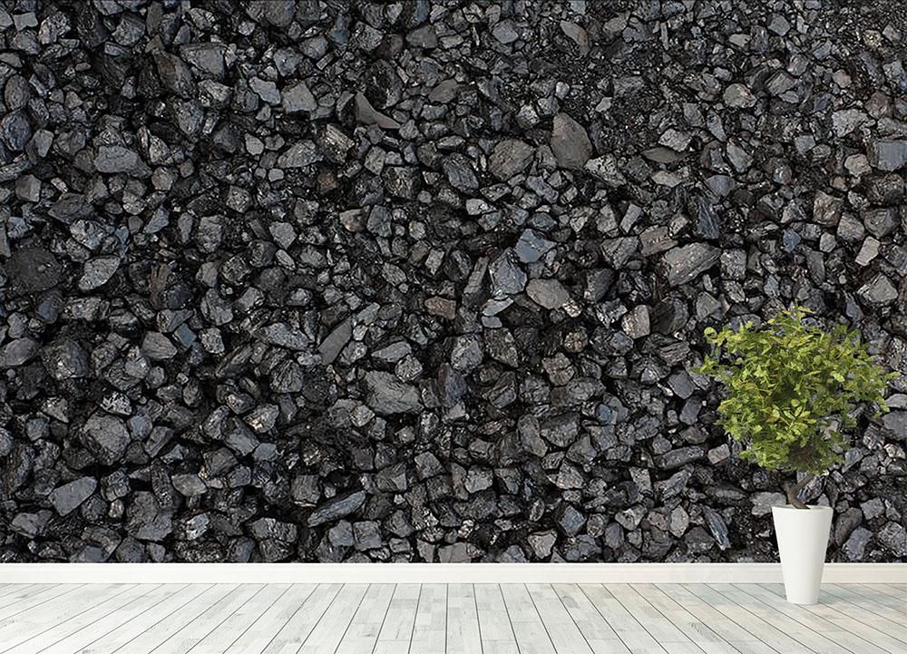 Pile of coal texture Wall Mural Wallpaper - Canvas Art Rocks - 4