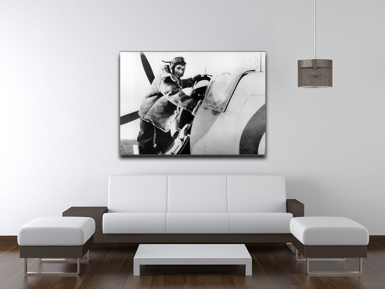 Pilot collecting a Spitfire plane Canvas Print or Poster - Canvas Art Rocks - 4