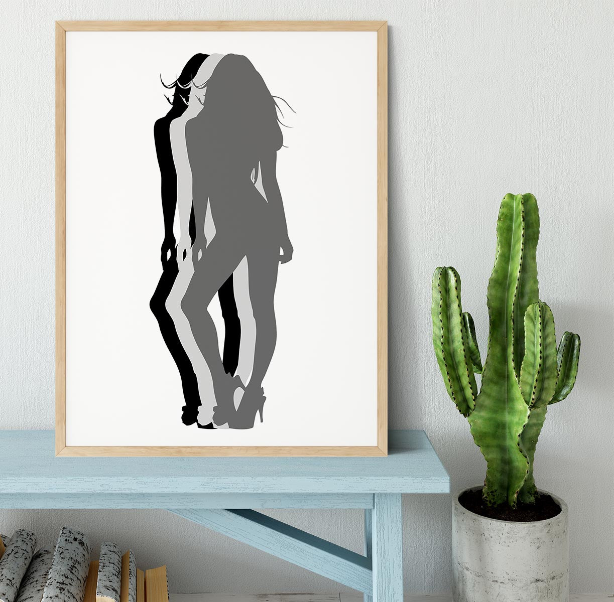 Pin-Up Silhouette Framed Print - Canvas Art Rocks - 4